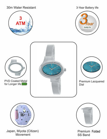 Maxima ATTIVO Women Blue Dial Analogue Watch - 58734CMLI